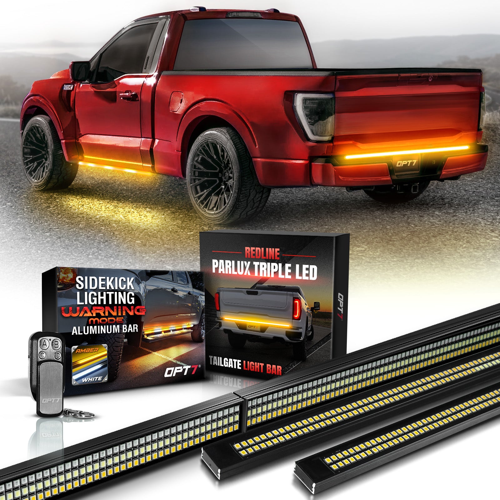 OPT7 Redline Parlux Triple Tailgate Light Bar 60