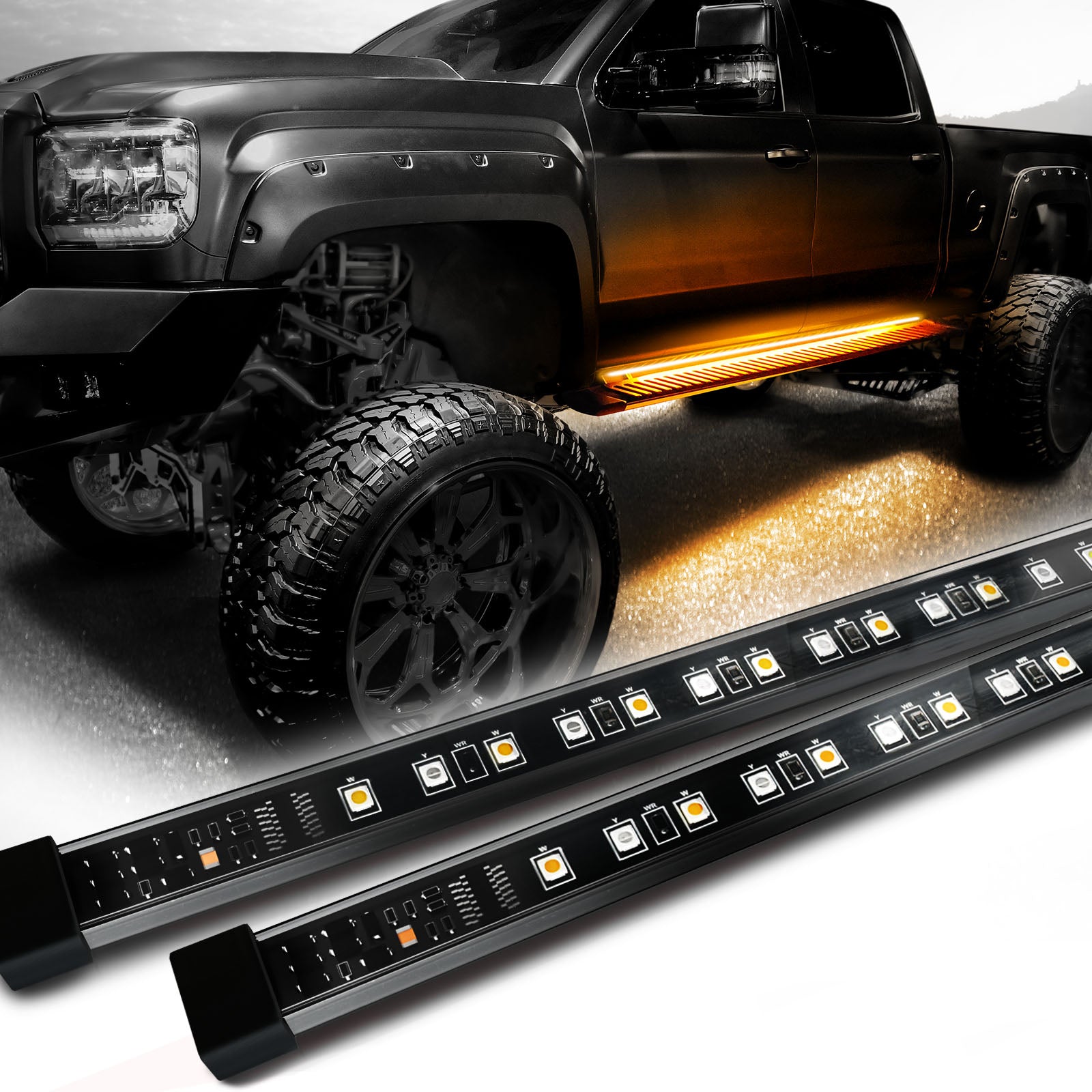 2pc 60 Full-Size Truck Tailgate LED Light Bar with White Reverse Lights