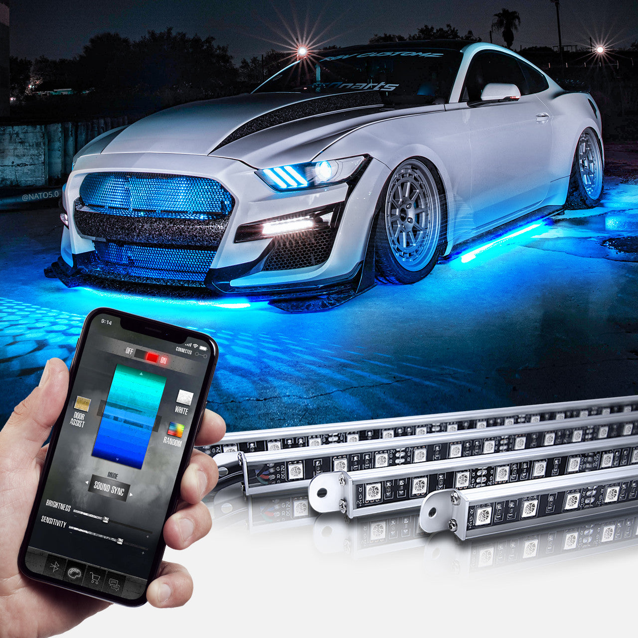 Aura Pro LED Aluminum Underglow Lighting Kit Bluetooth Enabled App