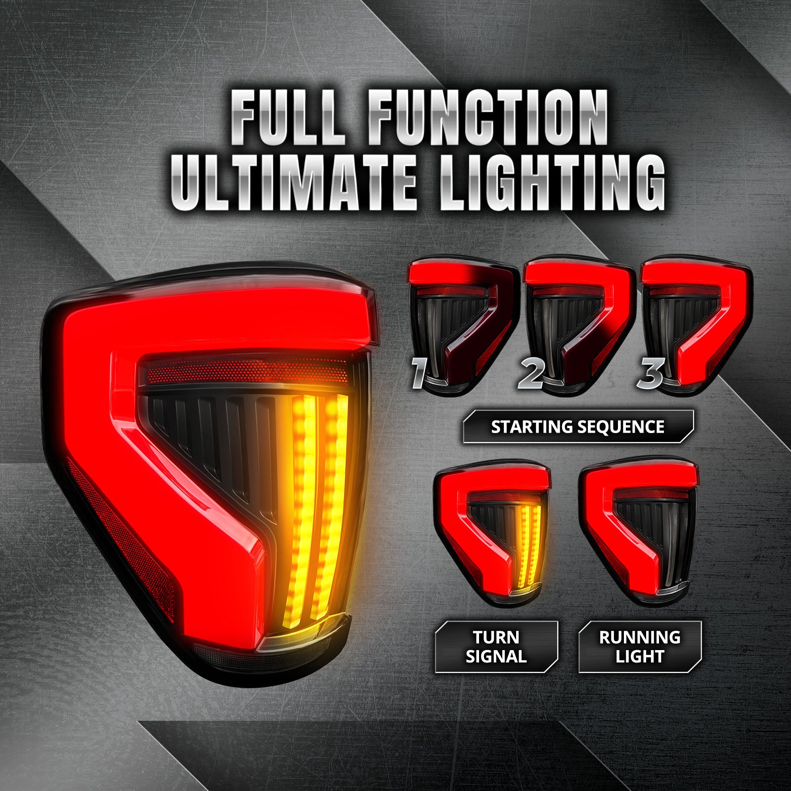 OPT7 Full-Width Strip Cross LED Tail Light with Sequential Red or Yell ...