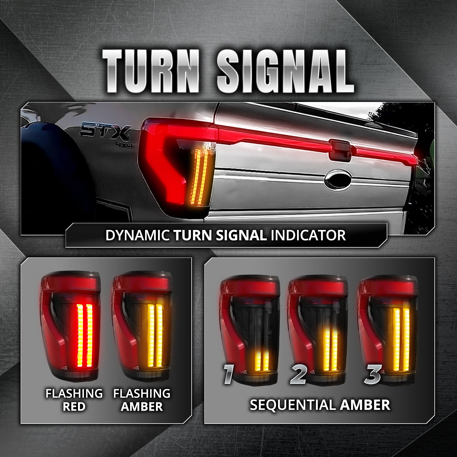 OPT7 Full-Width Strip Cross LED Tail Light with Sequential Red or Yell ...