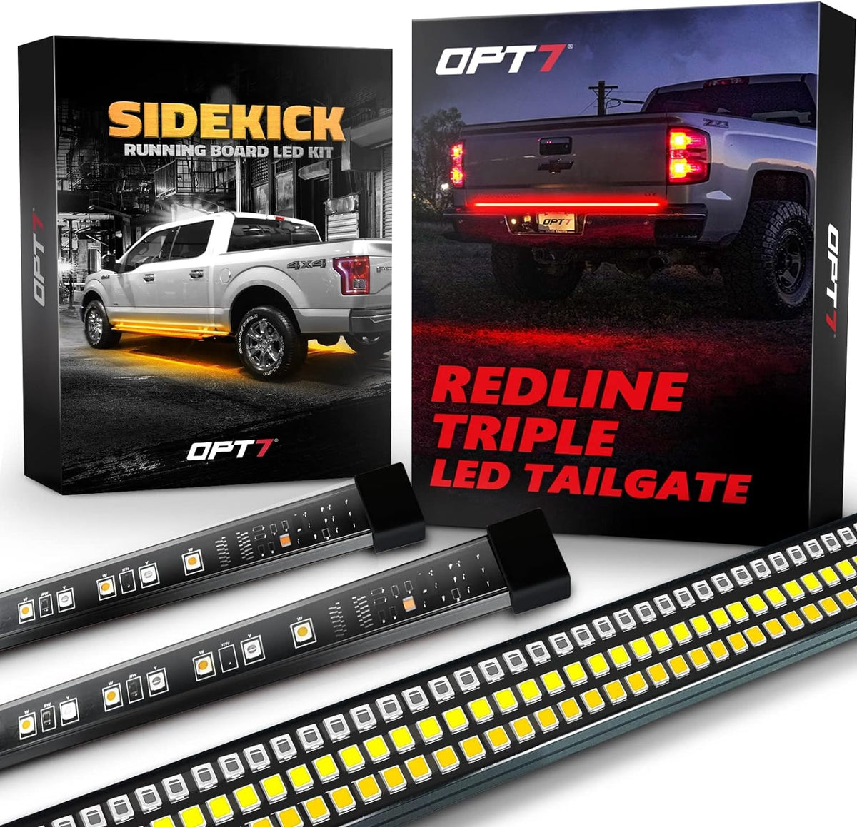 OPT7 24 LED Wheel Well Light Strips - RGB Underglow For Trucks, ATV, UTV & Off-Road Vehicles