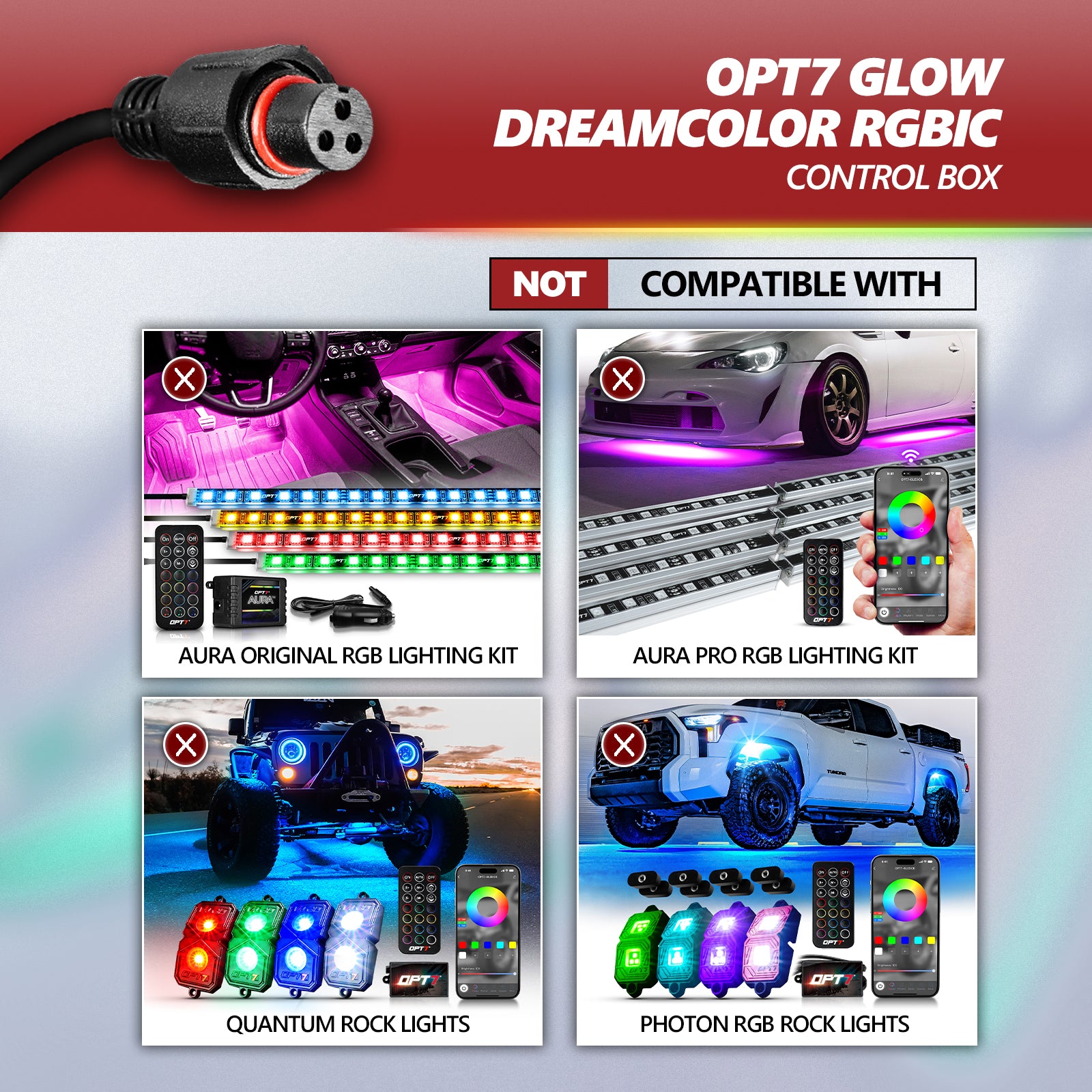 Dreamcolor Led Controller OPT7 GLOW DreamColor RGBIC Control Box for DreamColor Underglow – OPT7 ...