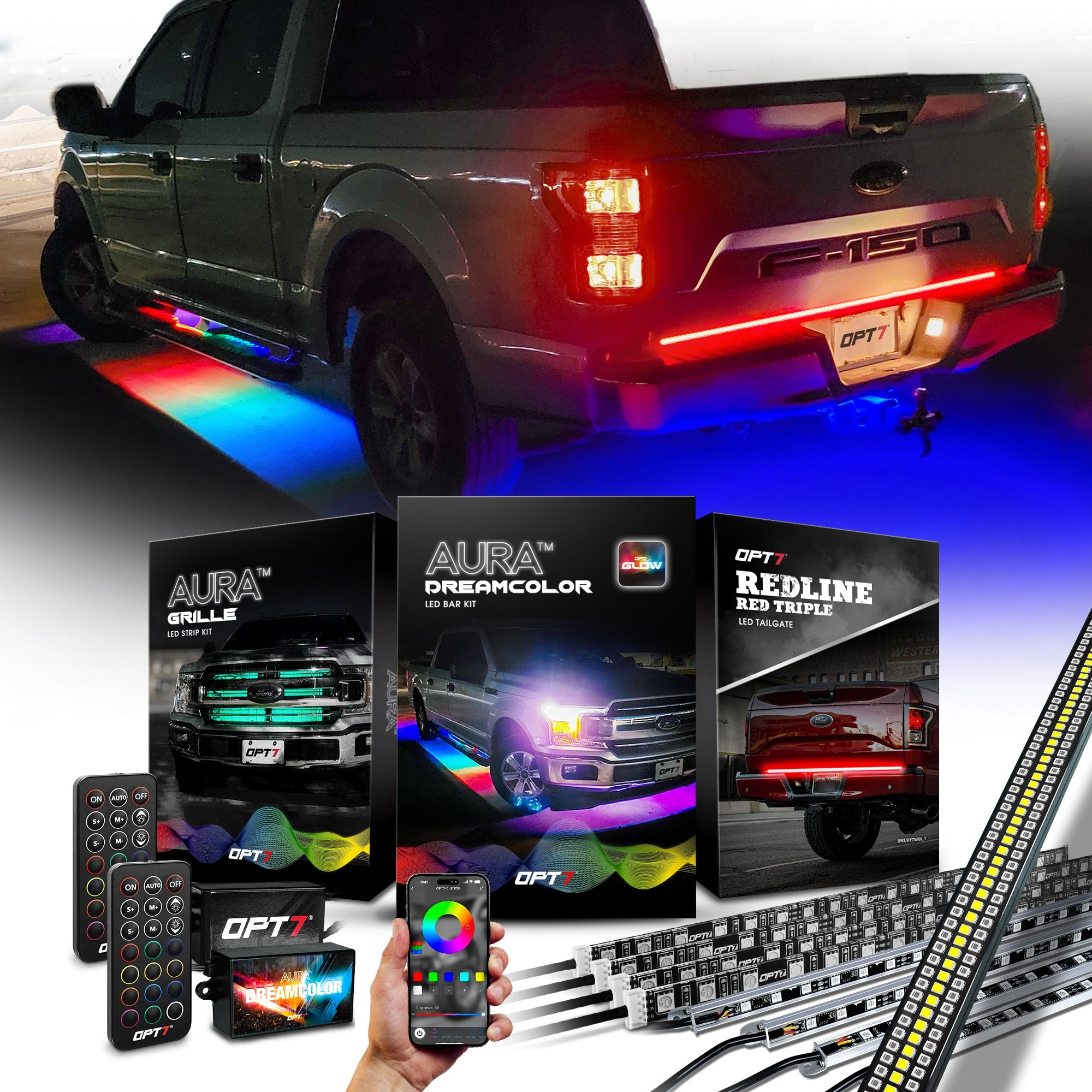 AURA LED Lighting Kit for Truck Bundle (Grille LED Kit + DreamColor Un ...