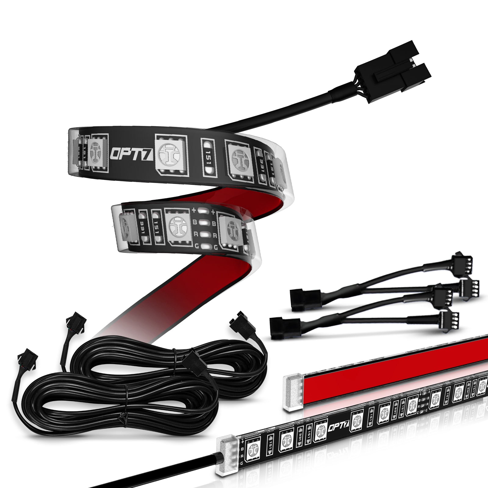 Led Component Extention AURA LED Expansion Pack - (2) 12-Inch Strips Flat Connector with Split ...