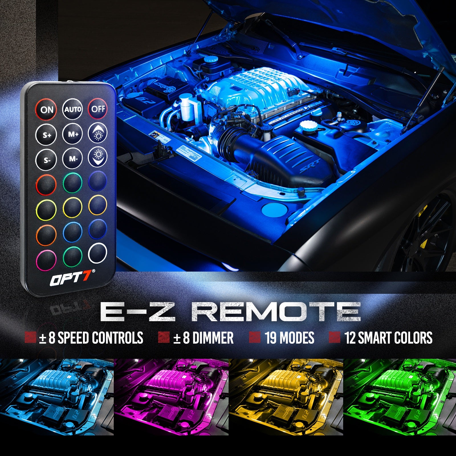 AURA Engine Bay LED Lighting Kit - Remote Control Full Color Spectrum ...
