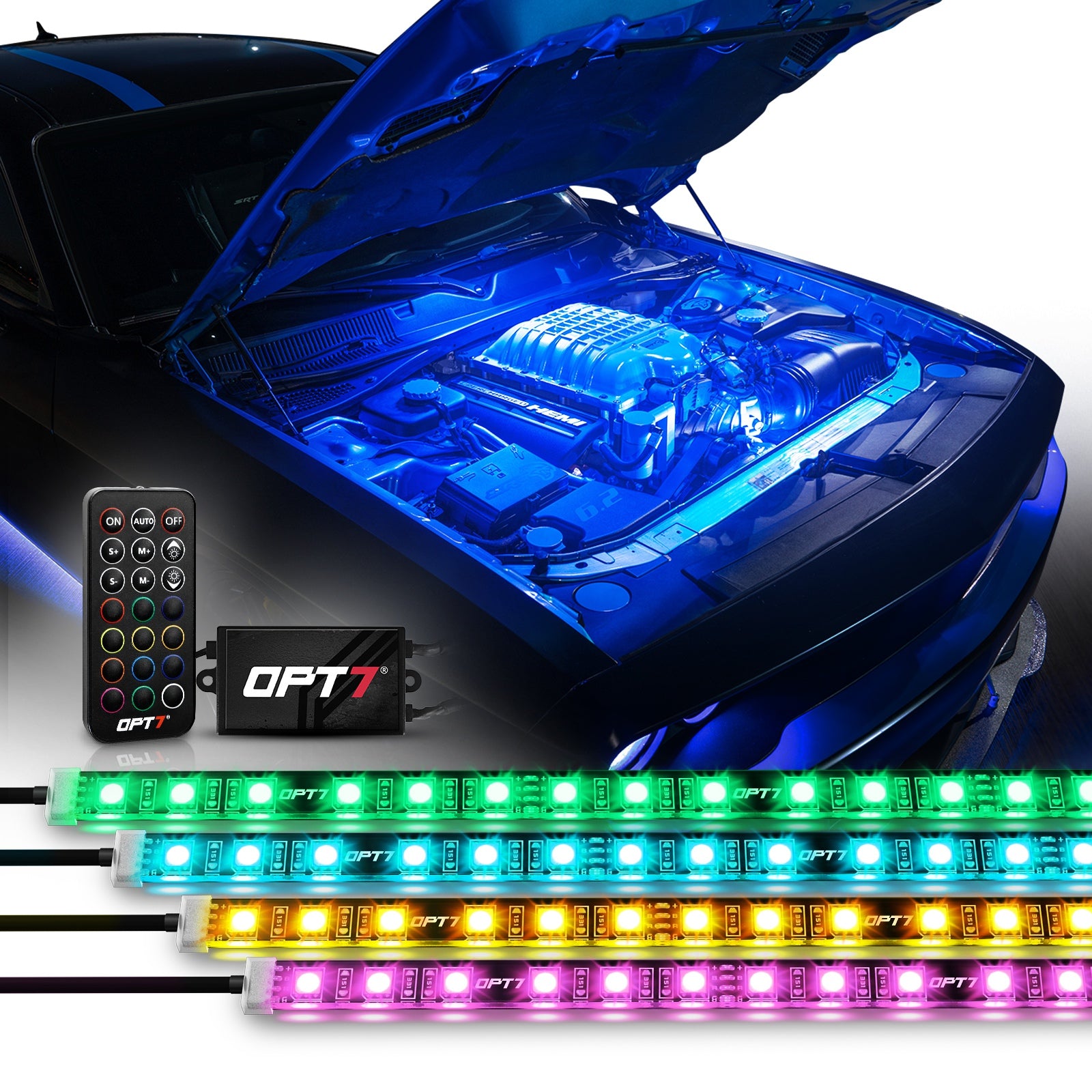 AURA Engine Bay LED Lighting Kit - Remote Control Full Color Spectrum ...