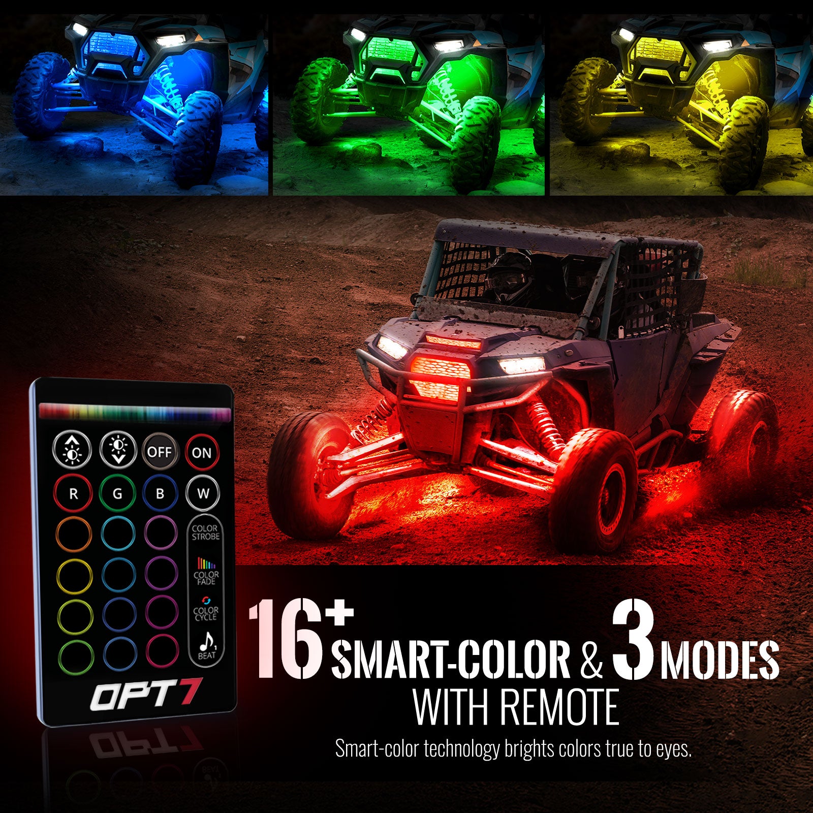 Utv Rally Light Setup AURA ATV-UTV Underbody Glow LED Lighting Kit Remote Control - Full Col ...