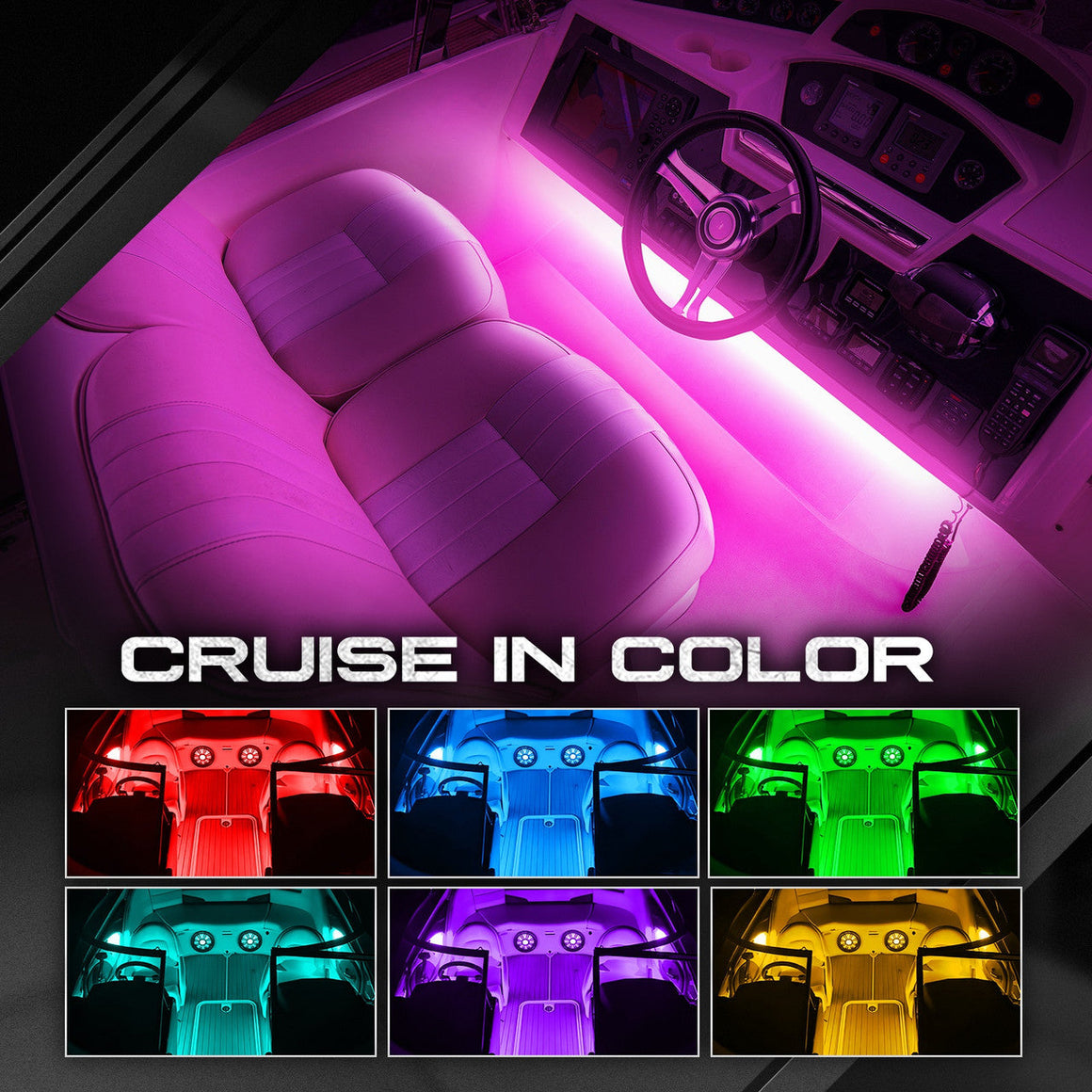 AURA Boat Interior LED Lighting Kit Remote Control Full Color Spectr