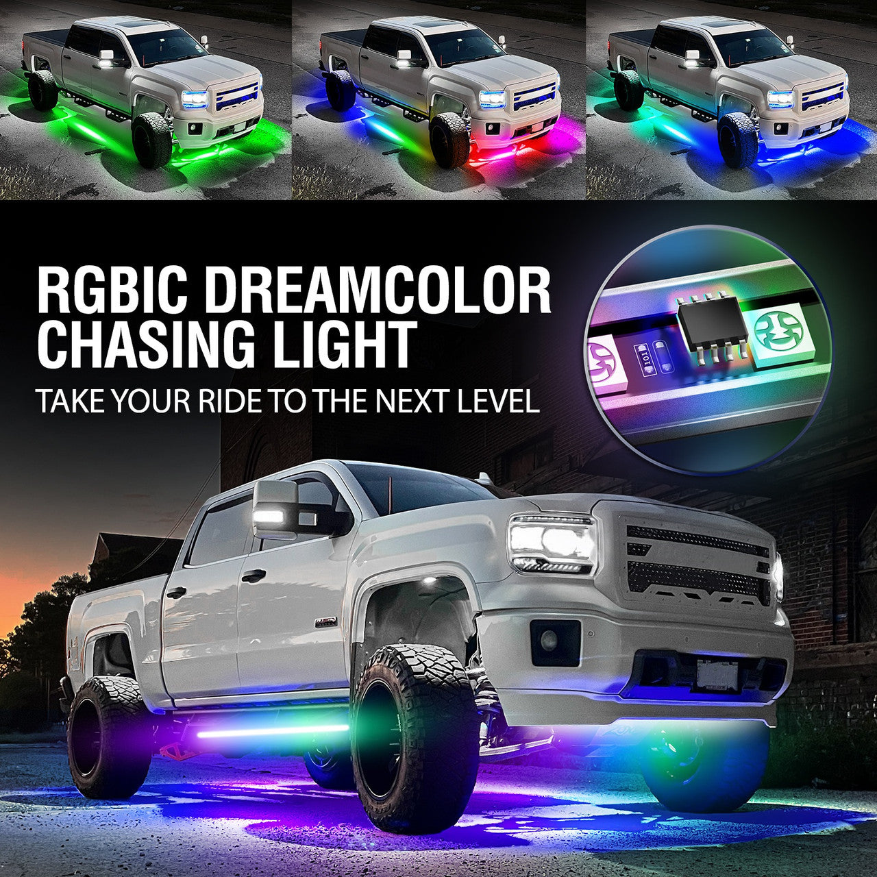 AURA DreamColor Underglow LED Aluminum Chasing Lighting Kit w/ Remote