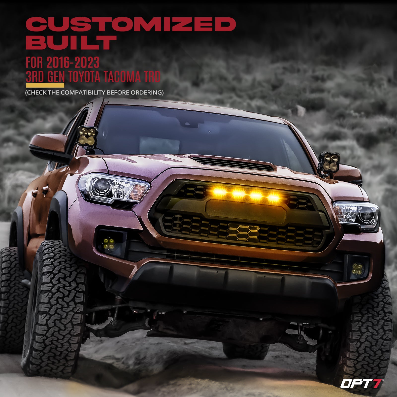 Cali Raised 2016-2023 Toyota Tacoma TRD Pro Grille Raptor LED Light ki – Overland Outfitters Cali Raised 2016-2023 Toyota Tacoma TRD Pro Grille Raptor LED Light ki – Overland Outfitters