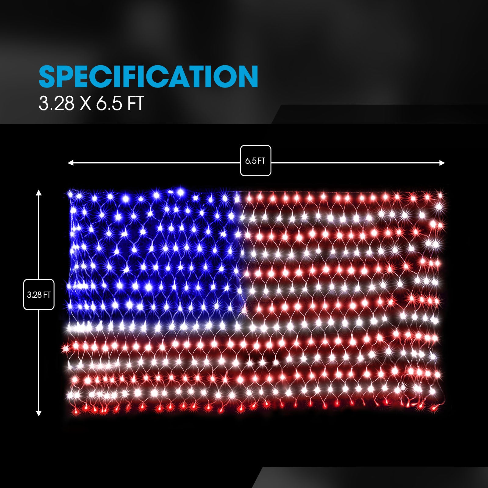 OPT7 LED American Flag Net Light Kit with 420 Super Bright LEDs – OPT7 ...