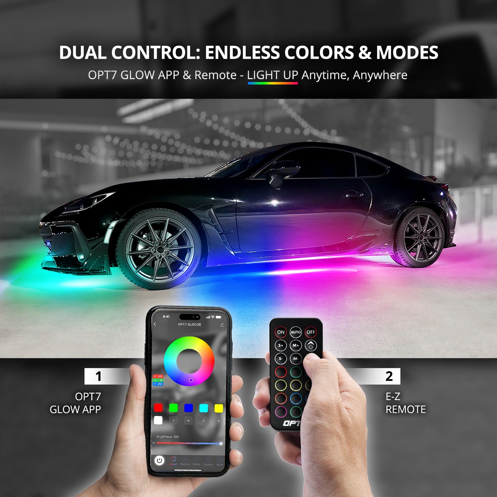 AURA Flexible LED DreamColor Underglow Lighting Strip Kit w