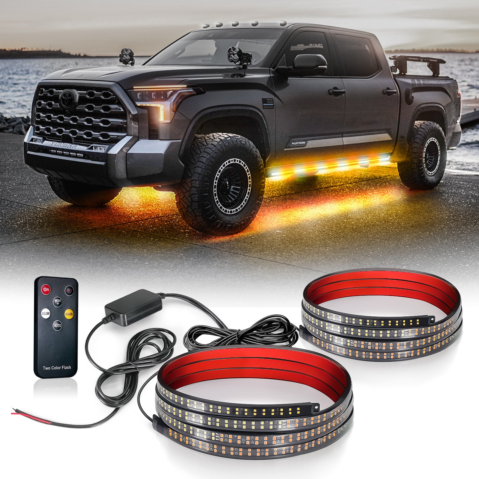 Running Light Led Kit Sidekick Running Board Light Flexible 2PC with Warning Mode – OPT7 ...