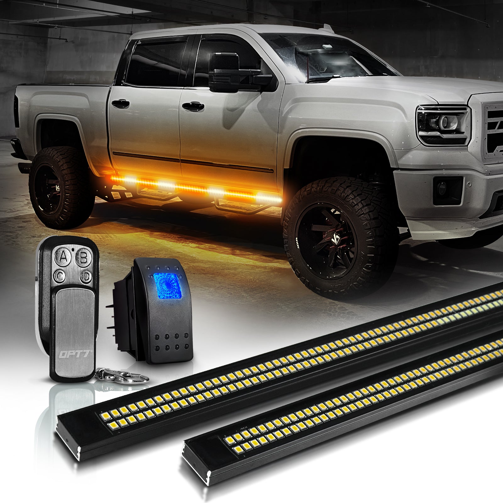 Running Light Machine Sidekick Running Board Light 2PC 56-Inch with Warning Mode – OPT7 ...