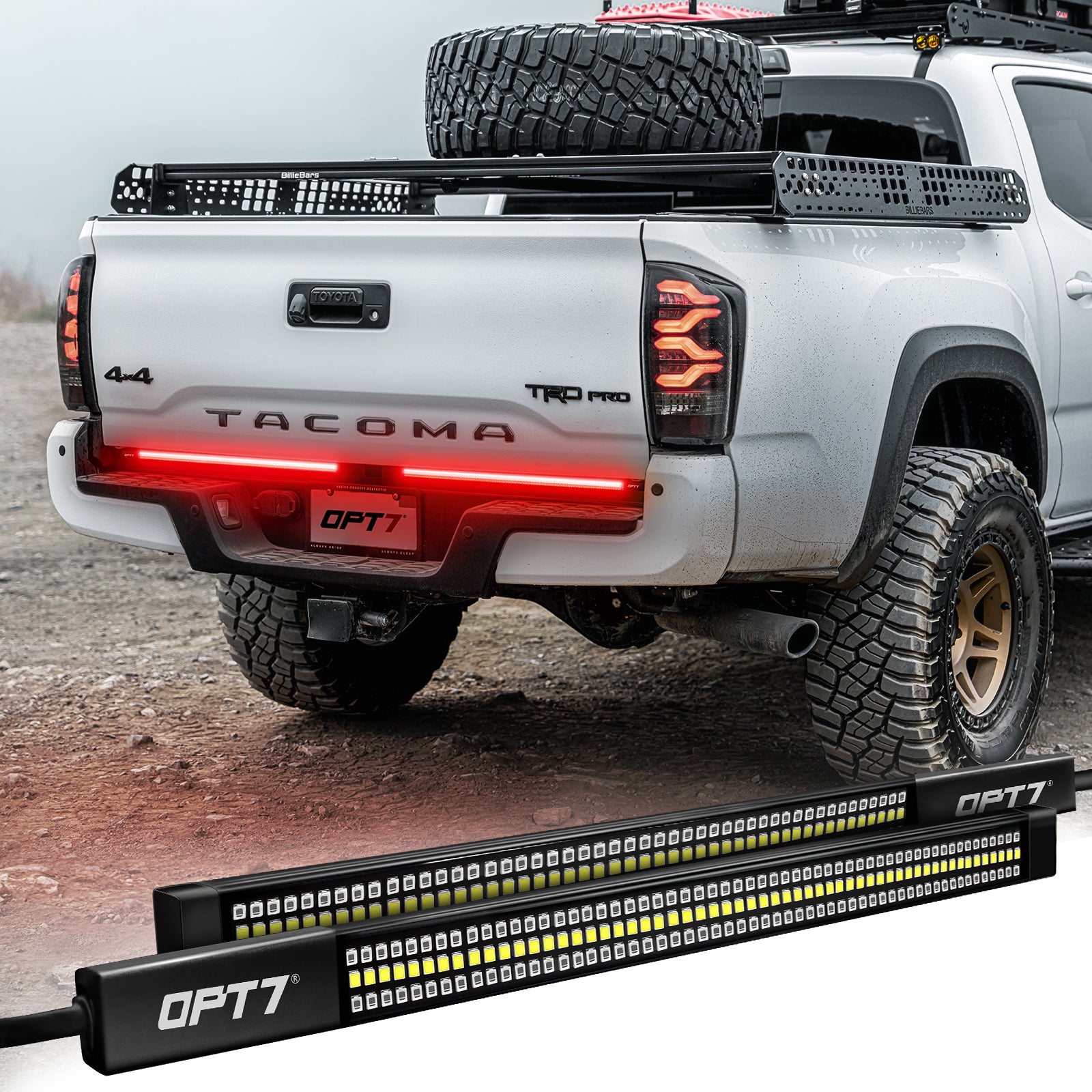 Custom Car Rear Light Bar Redline Parlux Triple Row LED Tailgate Light Bar for Tacoma with Rever ...