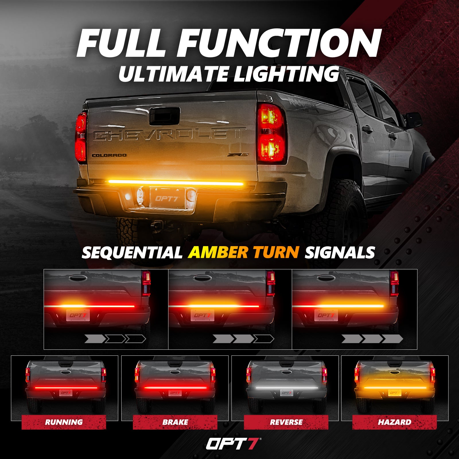 48 Truck Light Tailgate Bar LED Sequential Strip Brake Reverse Turn 48 Truck Light Tailgate Bar LED Sequential Strip Brake Reverse Turn
