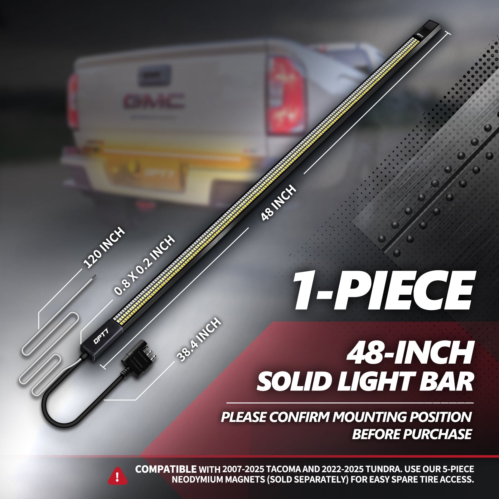 60-Inch Triple Row LED Tailgate Light Bar - 5 Functions For Pickup Trucks & Trailers