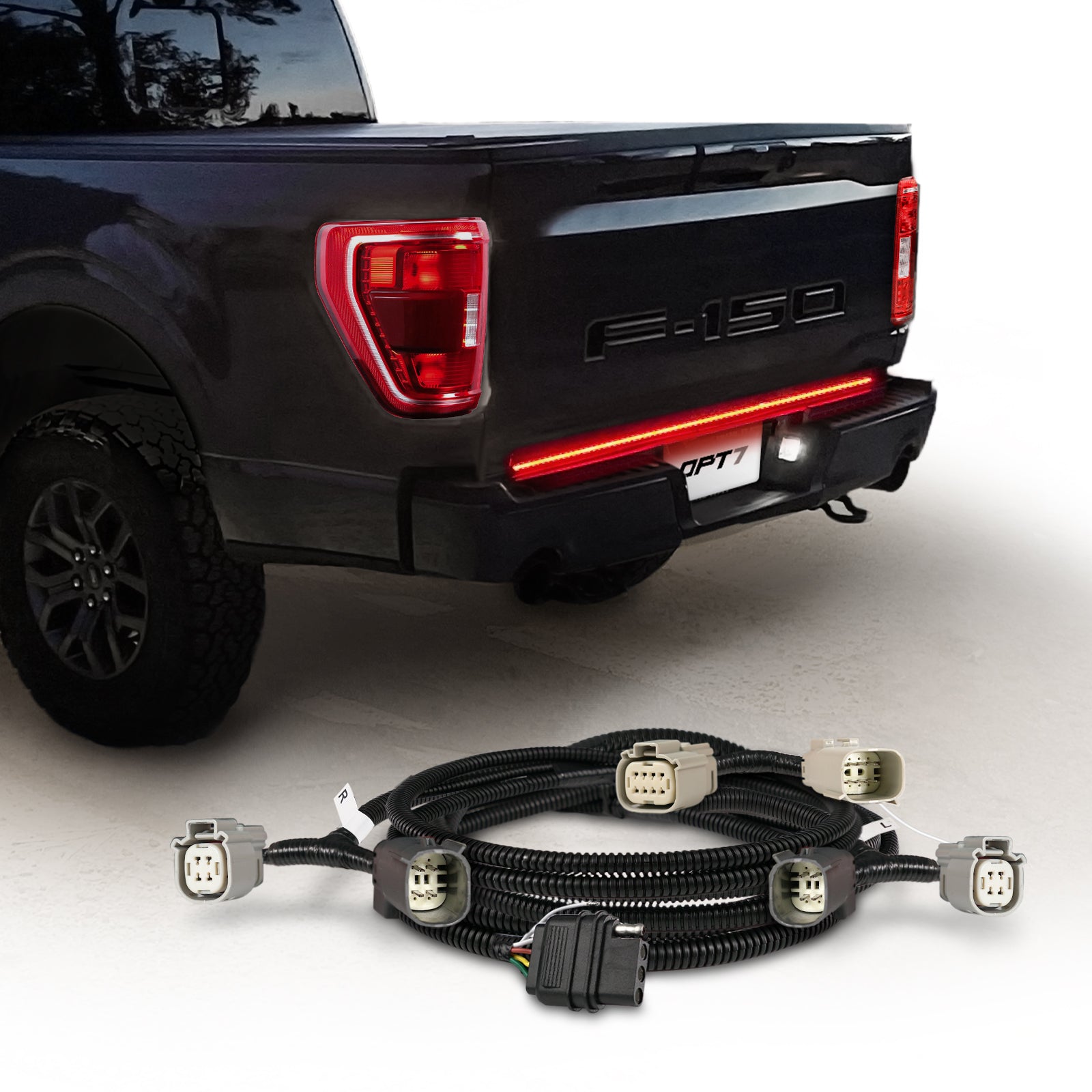 OPT7 Redline Easy Connect Tail Light Harness for F150 21–23 with Halog ...