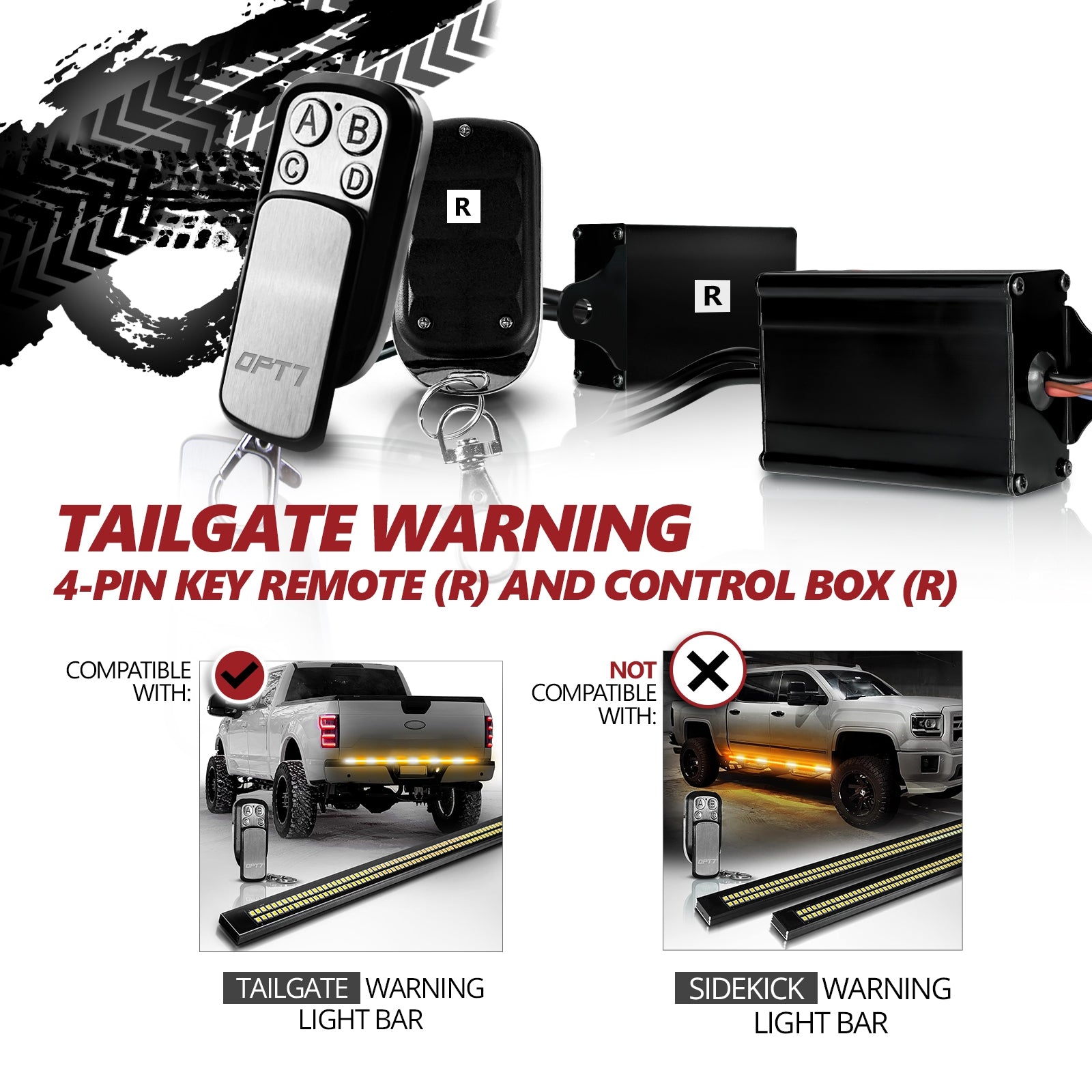 Redline Double Row LED Tailgate Warning Light Bar Control Box – OPT7 ...