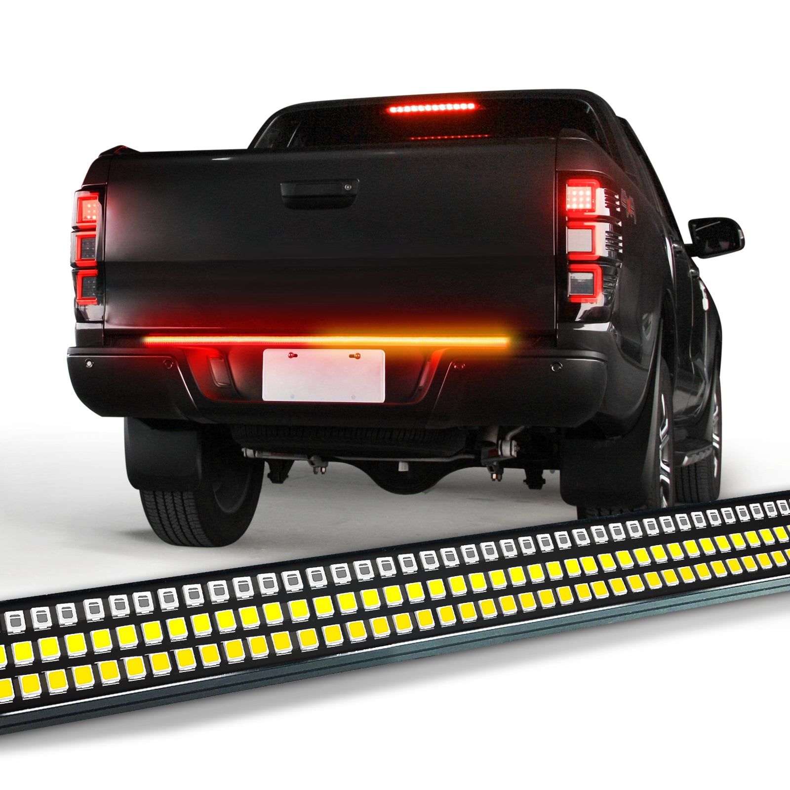 OPT7 48 Redline Parlux Standard LED Tailgate Light Bar w/Red Turn Signal -  IP67 Weatherproof Rigid Aluminum Frame Light Strip for Maverick Colorado