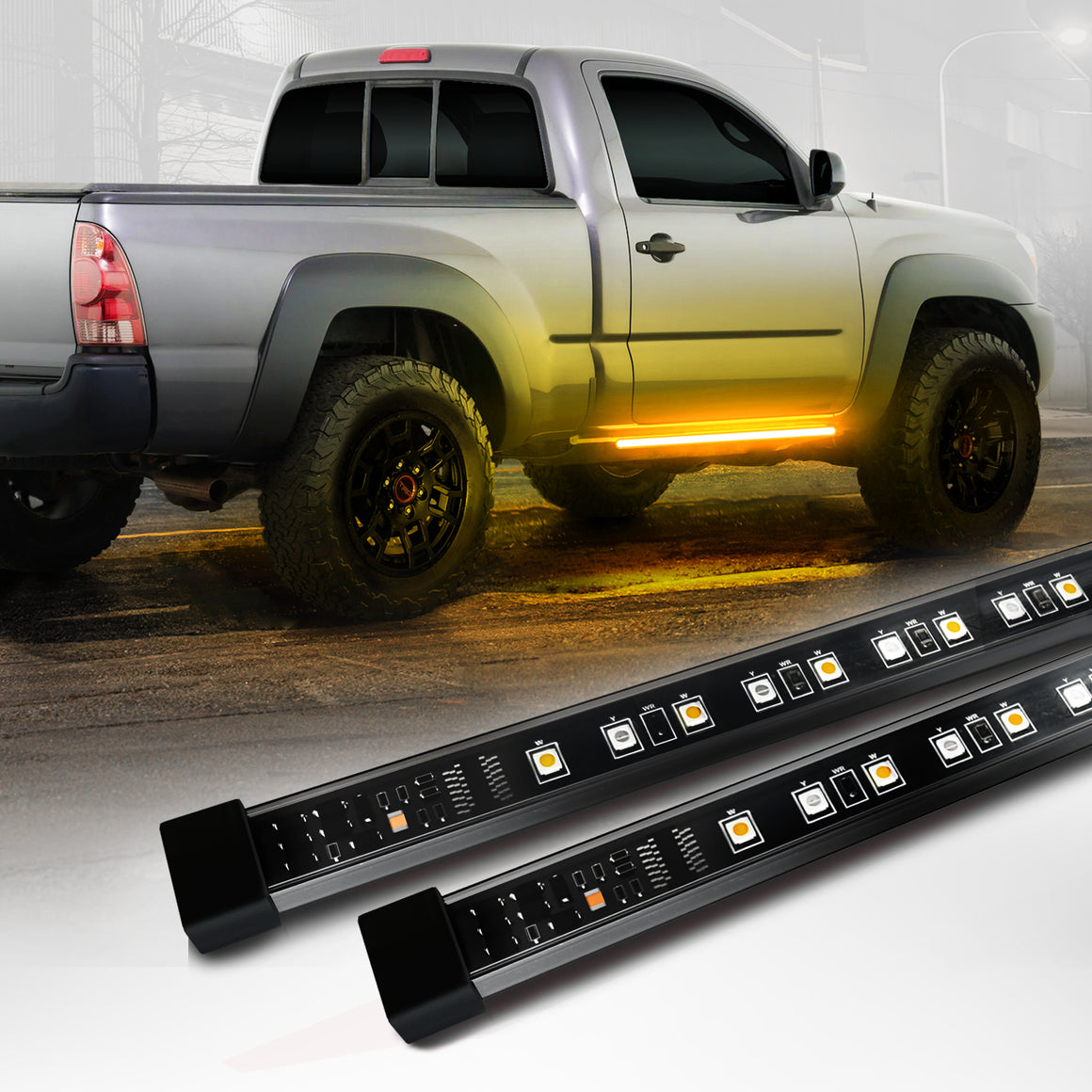Running Light Led Kit Sidekick Running Board 2PC Switchback LED Strip Kit – OPT7 Lighting Inc