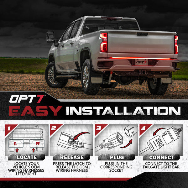 60-Inch LED Tailgate Light Bar For GMC Sierra Denali – 864 LEDs, Red/Reverse/Brake
