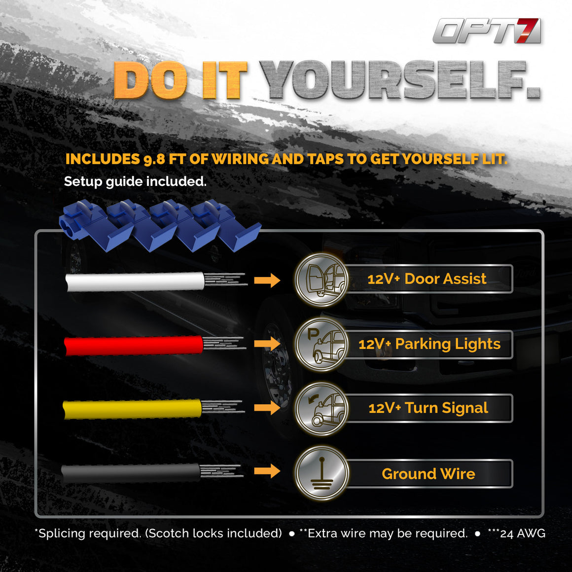 Sidekick Sequential Running Board 2PC Switchback LED Strip Kit OPT7