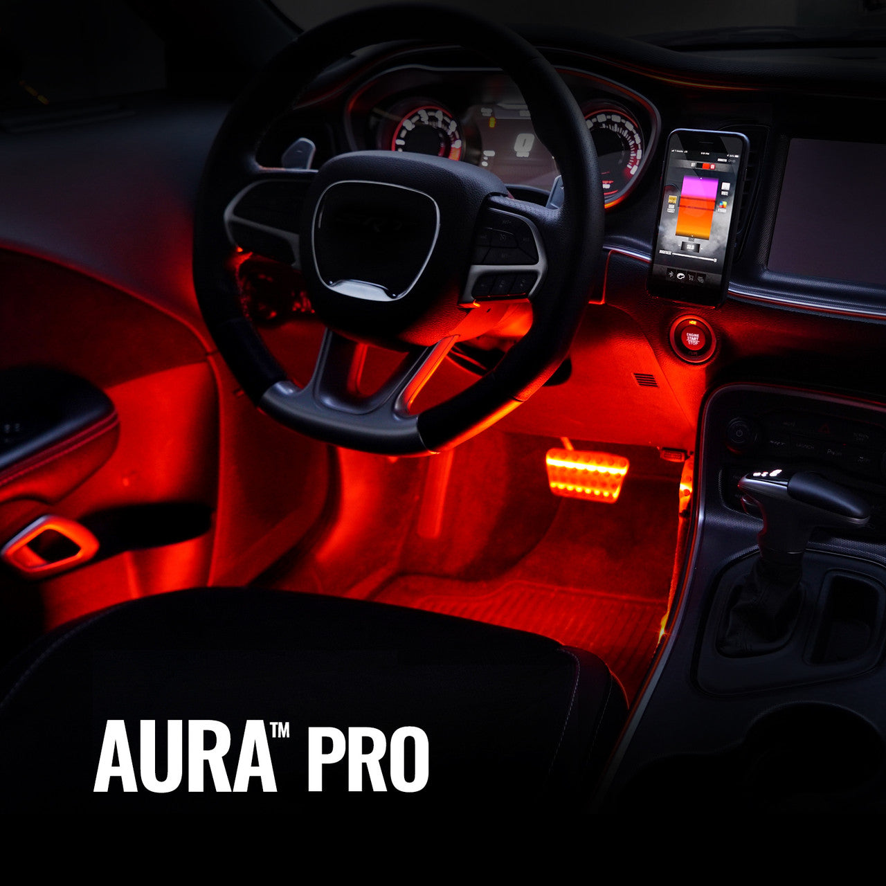 Opt7 Aura Pro Bluetooth Smart-Color LED Strip Interior Lighting Kit- 6pc -APP Enabled- iOS & Android, Size: 6pc Aura Kit